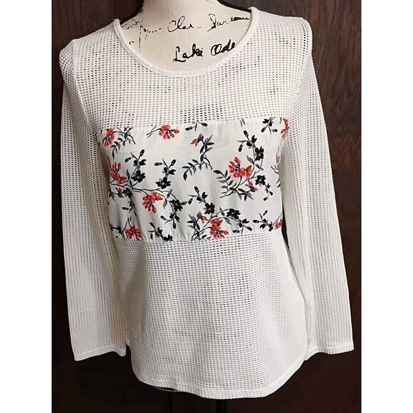 Honey Punch Tops - Honey Punch Size Medium Blue White Pink Mesh Button Back Top Cottagecore Fairy